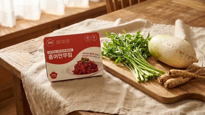 ️홍어무침 레시피 1편 | 20분이면 끝! 미나리+도라지+무 기본 조합 (초간단)