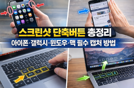 스크린샷 단축버튼 총정리, 아이폰·갤럭시·윈도우·맥 필수 캡처 방법