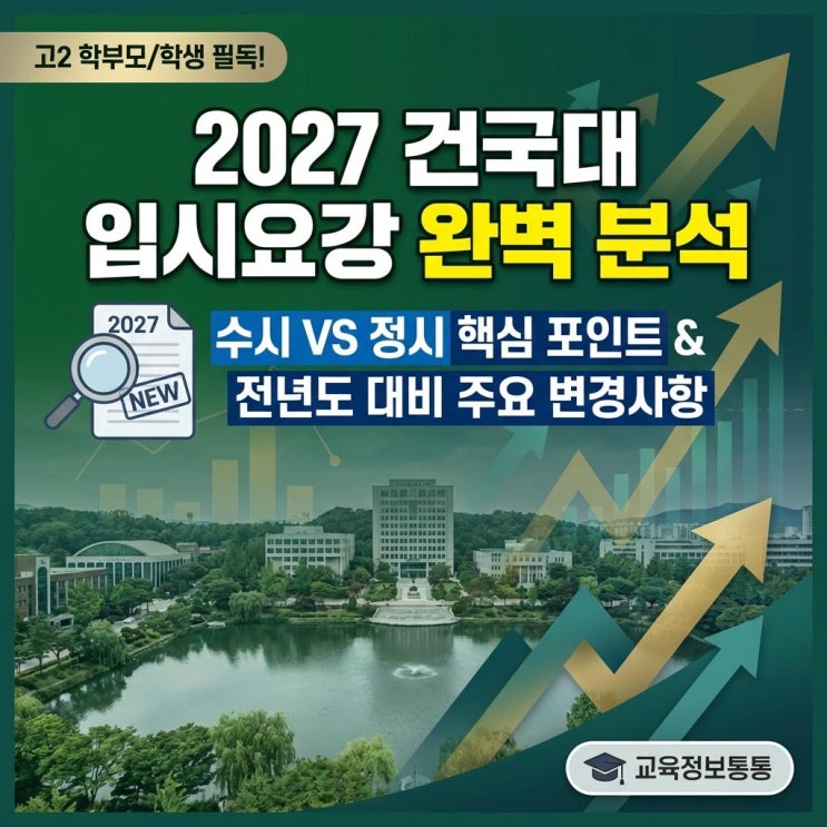  2027학년도 건국대 입시요강 분석! 수시 정시 주요 변경사항 완벽 정리