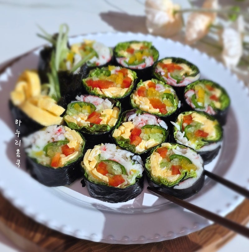 김완선 다이어트 김밥 만들기! 라이스페이퍼로 든든한 밥 없는 야채김밥 레시피
