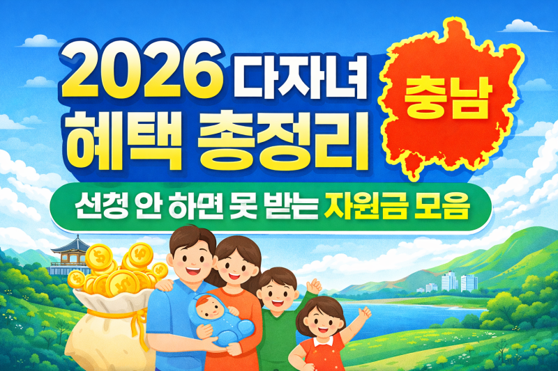 2026 충남 다자녀 혜택 총정리 | 신청 안 하면 못 받는 지원금 모음