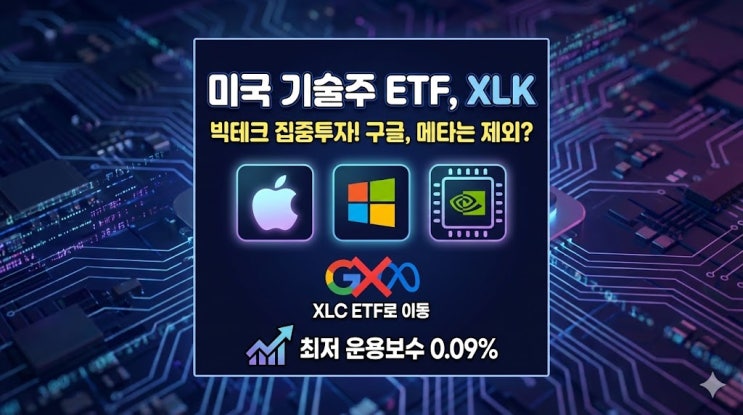  XLK ETF 정리, 미국 기술주 ETF, 엔비디아·애플·마이크로소프트 삼두마차 구조