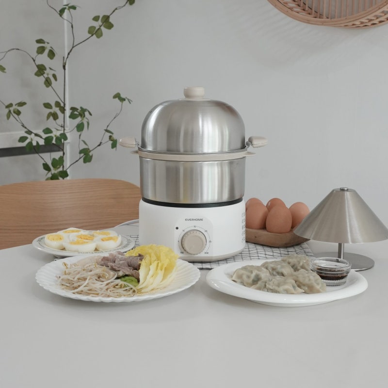 계란찜기 추천 에버홈 올스텐 2단찜기로 반숙계란 채소찜 간단하게