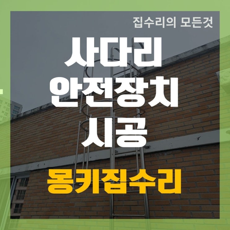  방호울 설치 기준, 사다리 안전장치 시공 과정