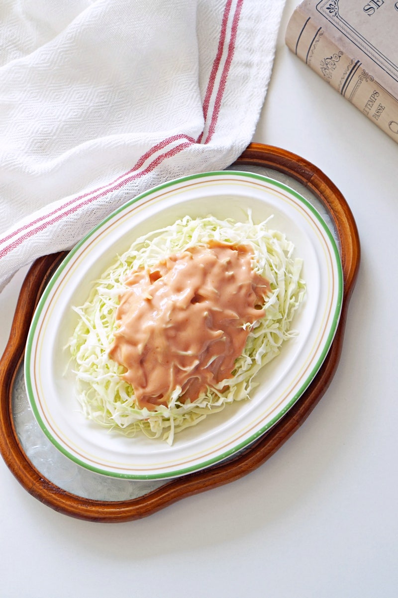 맛있는 케요네즈 비율 채썬 양배추 세척법 샐러드 만들기