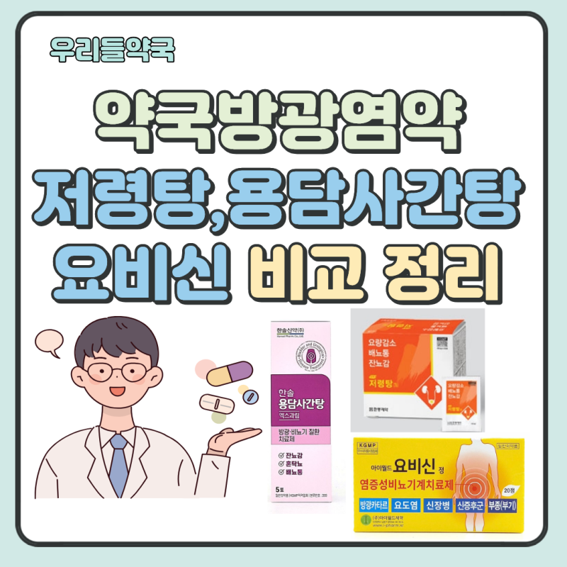 [원주우리들약국] 약국에서 구매할 수 있는 방광염(오줌소태)약 비교
