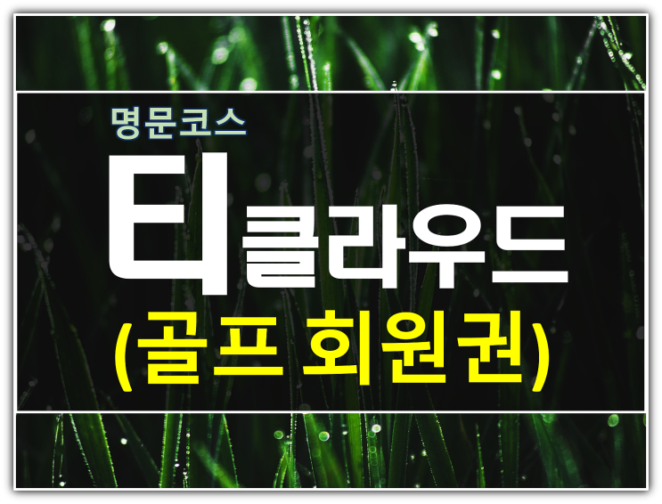  명문코스 티클라우드cc 골프 회원권 안내 (급매포함)