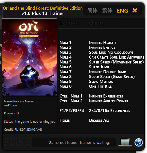  오리와 눈먼 숲 결정판 트레이너 (Ori and the Blind Forest: Definitive Edition)