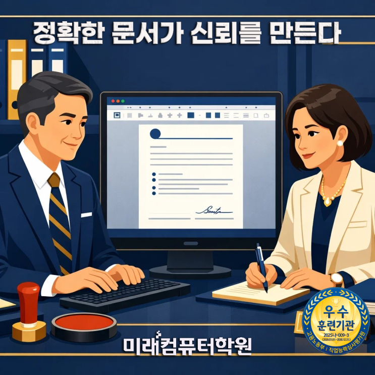  부산중장년취업-국비지원 사무자동화 과정, 한글·엑셀·파워포인트·포토샵 초급부터 취업까지!