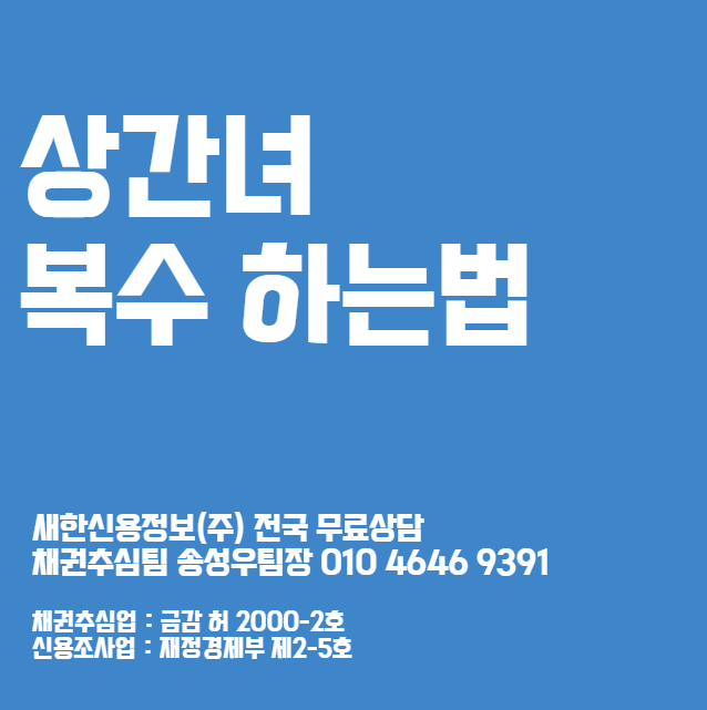  부산 채권추심 업체 상간자 상간남 상간녀 복수 방법