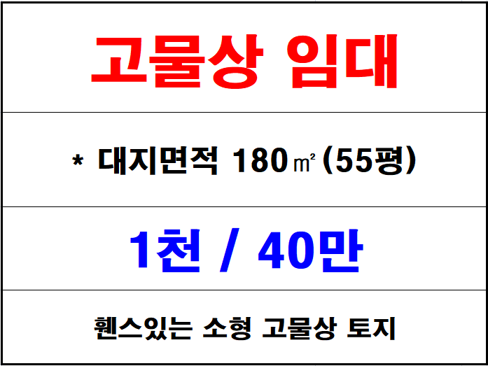  김해 칠산 토지 임대, 화목동 고물상 임대, 휀스 설치된 소형 고물상, 나대지 임대