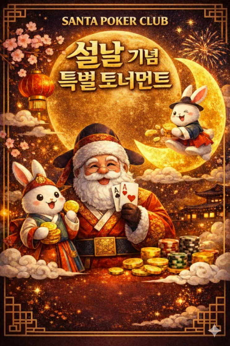  포커브로스 산타클럽 설날 기념 텍사스 홀덤 토너먼트 게임 !