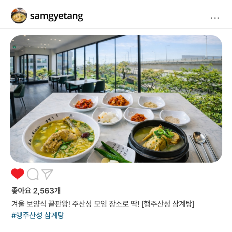  겨울 보양식 끝판왕! 주산성 모임 장소로 딱! [행주산성 삼계탕]