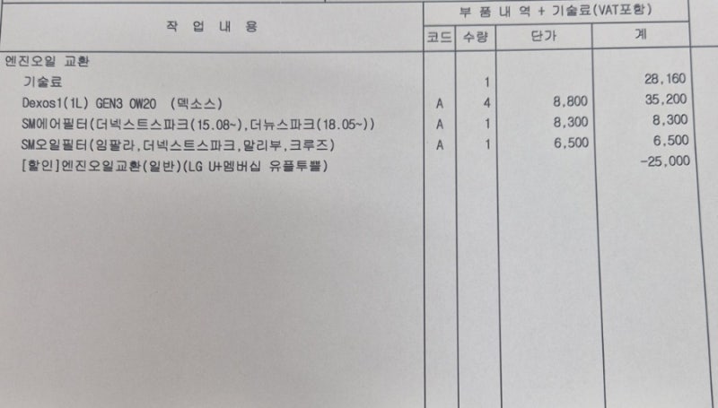 스피드메이트(Speedmate) 더 뉴 스파크 엔진오일 교환 후기!