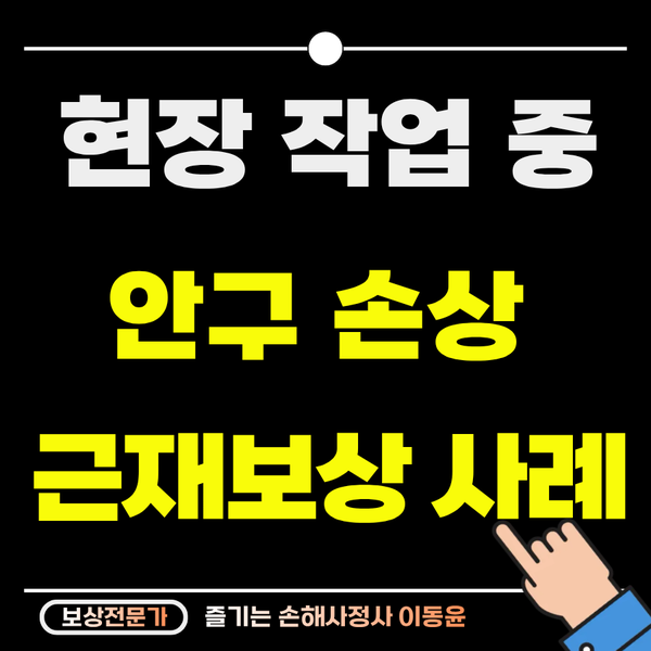  작업 중 튕긴 볼펜에 안구 손상, 근재보험 보상 사례