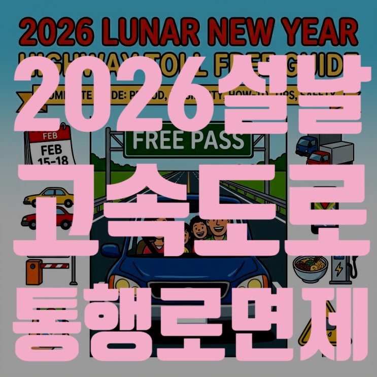  2026 설날 고속도로 통행료 면제: 기간, 대상, 방법, 꿀팁까지 완벽 가이드 (2월 11일 최신)
