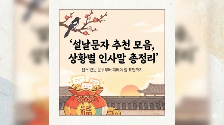  2026 설날문자 모음 총정리, 상황별 설 인사말 문구 추천