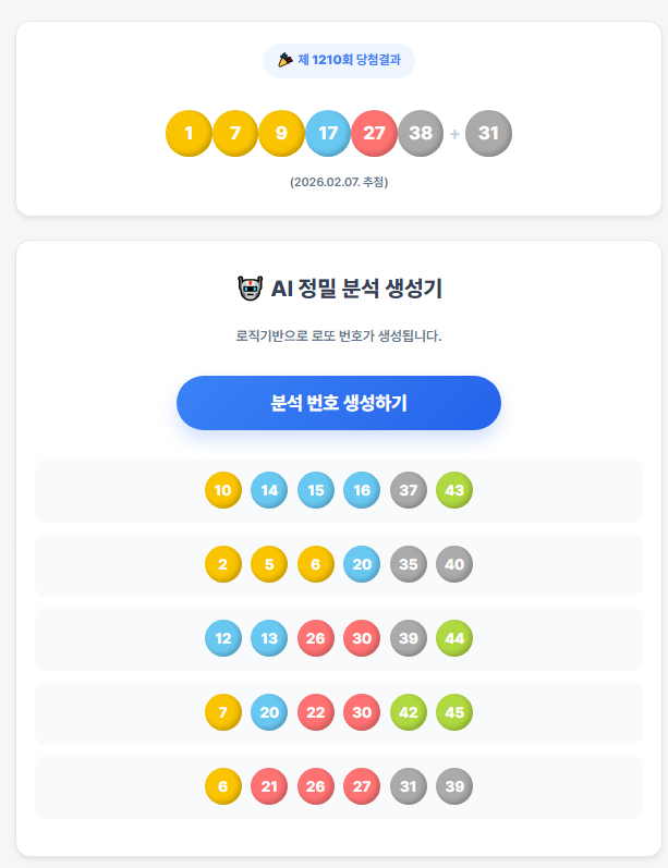  이번 주 로또 1등 당첨 예상 번호, 무료 생성기로 뽑아보세요!