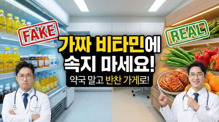  "당신이 먹은 그 비타민은 '가짜'입니다. 약국 말고 반찬 가게로 가세요."   (의사작성)