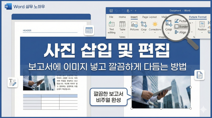  [Word 이미지/개체] 사진 삽입 및 편집 - 보고서에 이미지 넣고 깔끔하게 다듬는 방법
