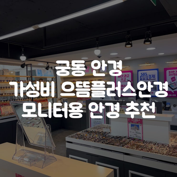  궁동 안경, 가성비 으뜸플러스안경 모니터용 안경 추천