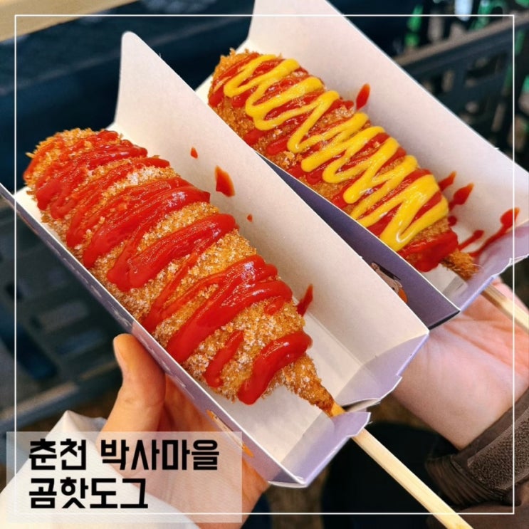  강원도 춘천 박사마을 곰핫도그 주차 운영시간 맛 후기