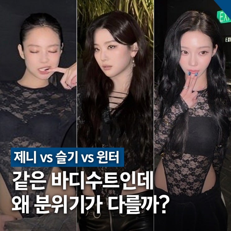  제니 윈터 슬기 콘서트룩 바디수트, 같은 옷 다른 느낌