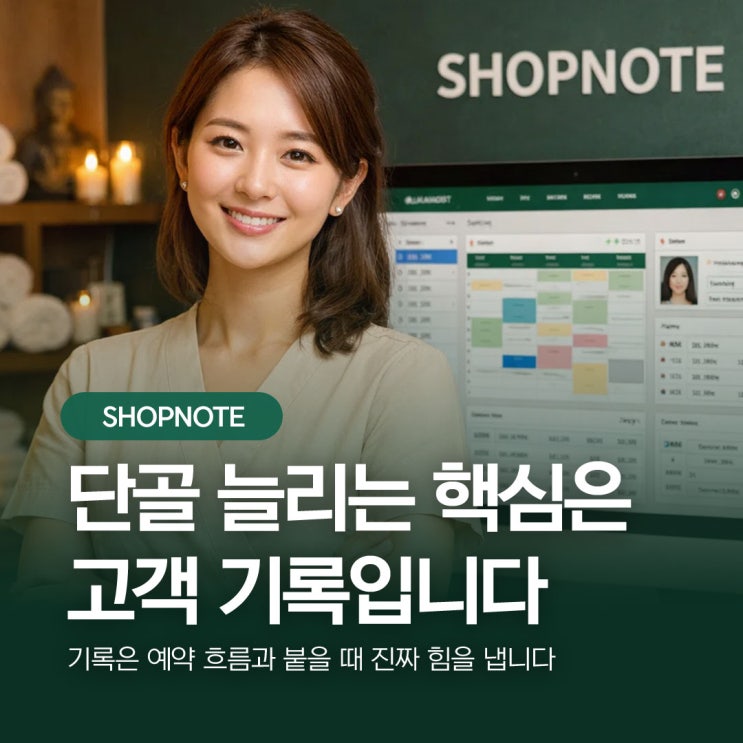  마사지샵 단골 늘리는 핵심은 고객 기록입니다