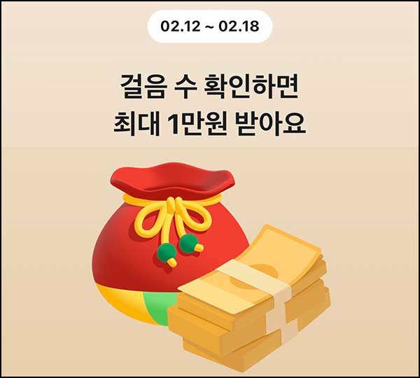  당근 걸음수 확인 복주머니(랜덤 현금~1만원)즉당~02.18