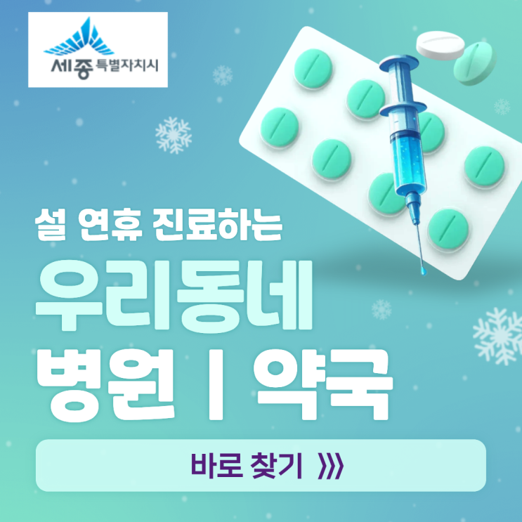  [세종]2026 설 구정 연휴 우리동네 문 여는 병원·약국 찾기