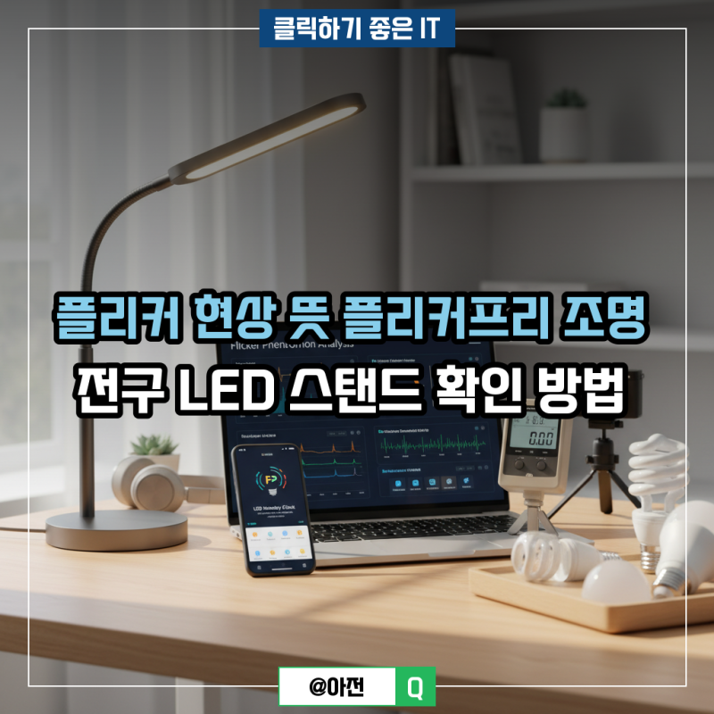 플리커 현상 뜻 플리커프리 조명 전구 LED 스탠드 확인 방법