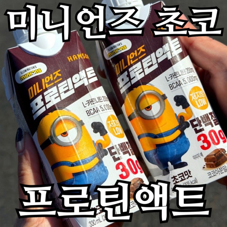 단백질 음료 추천｜미니언즈 프로틴액트 초코맛 후기, 단백질 30g 저지방 프로틴 음료
