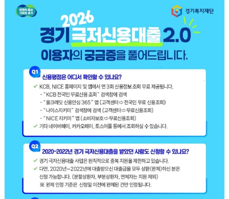 경기도 극저 신용 대출, 연1프로 금리? 역대급 혜택