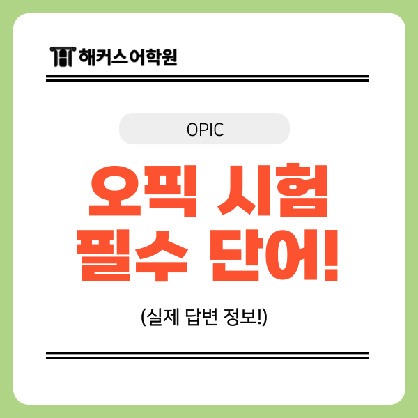  오픽 여행 문제 필수 단어 추천! 실제 답변 예시는?