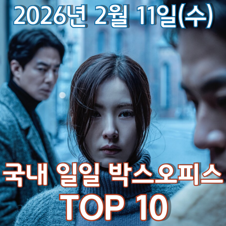  [국내 박스오피스] 일일 TOP 10 - 2026년 2월 11일(수)