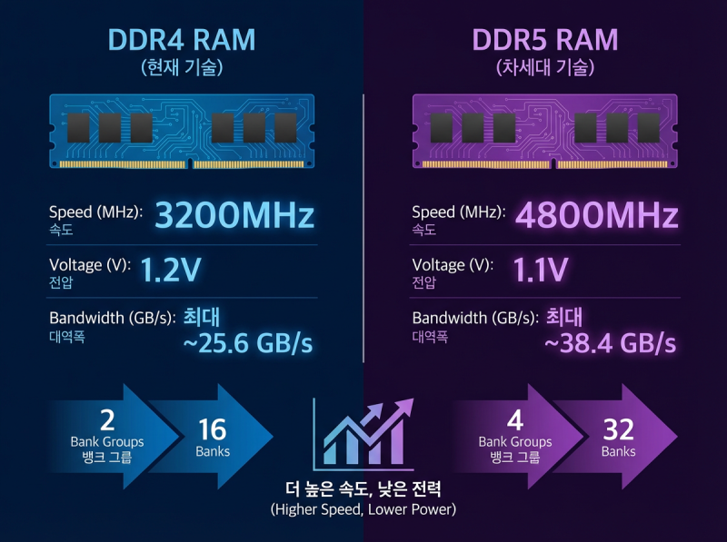 DDR4 vs DDR5 램(RAM) 차이점 완벽 비교 : 네이버 블로그