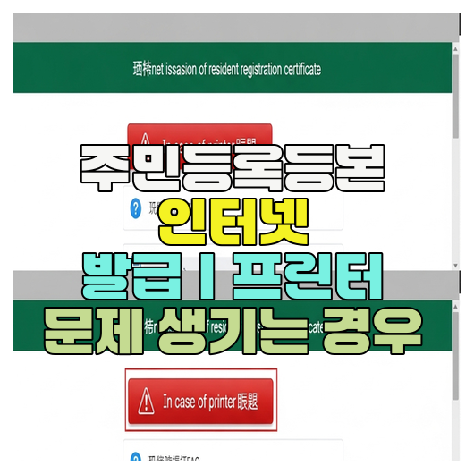  주민등록등본 인터넷 발급｜프린터 문제 생기는 경우