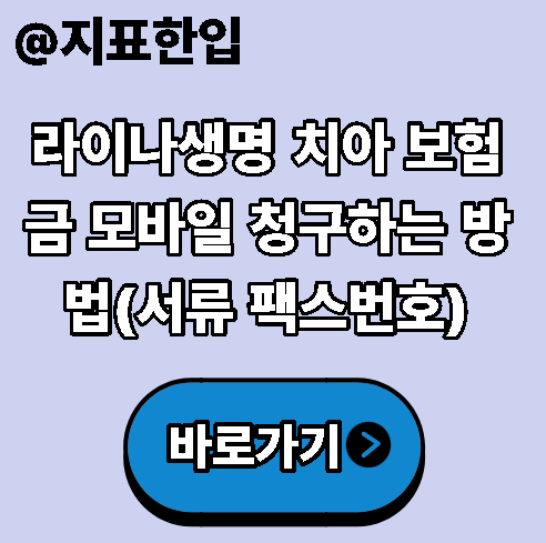 라이나생명 치아 보험금 모바일 청구하는 방법(서류 팩스번호)