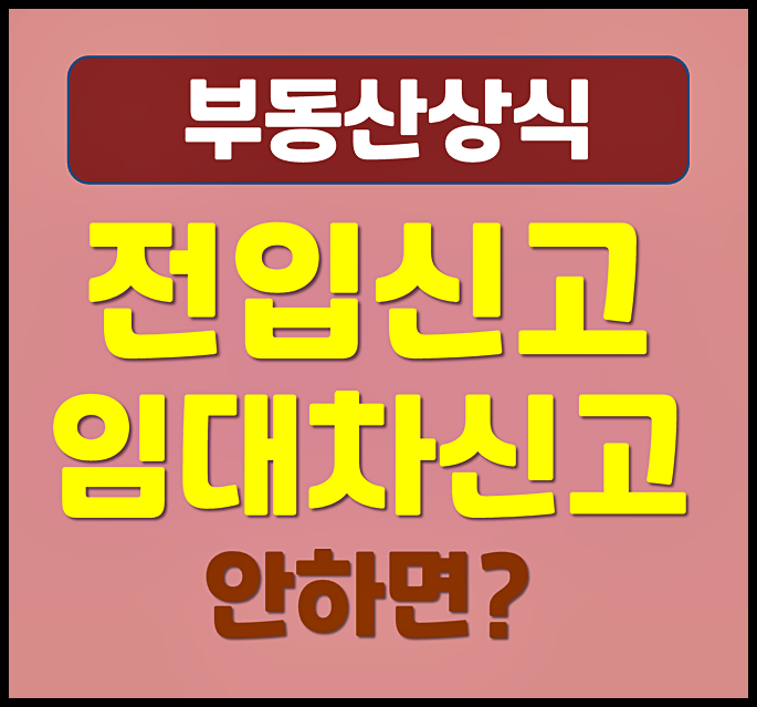  세입자 전입신고 임대차 신고 차이점