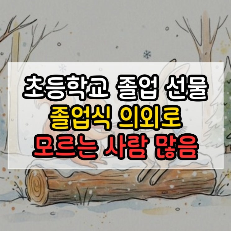 초등학교 졸업 선물 졸업식 의외로 모르는 사람 많음
