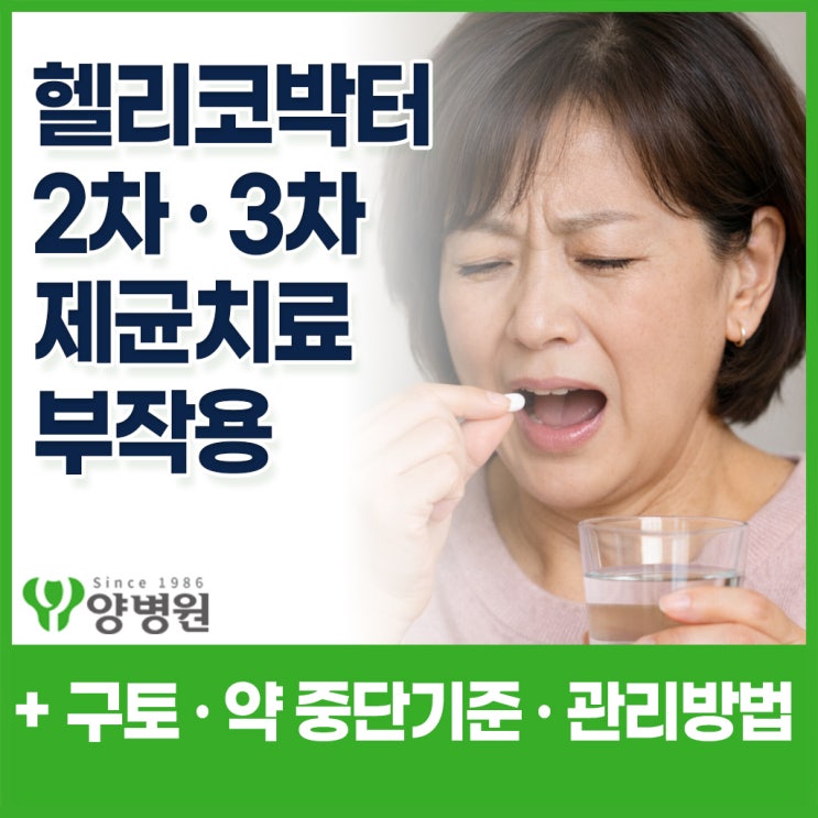  헬리코박터균 2차 · 3차 제균치료 부작용 구토증상과 제균치료 실패 이후 대처법
