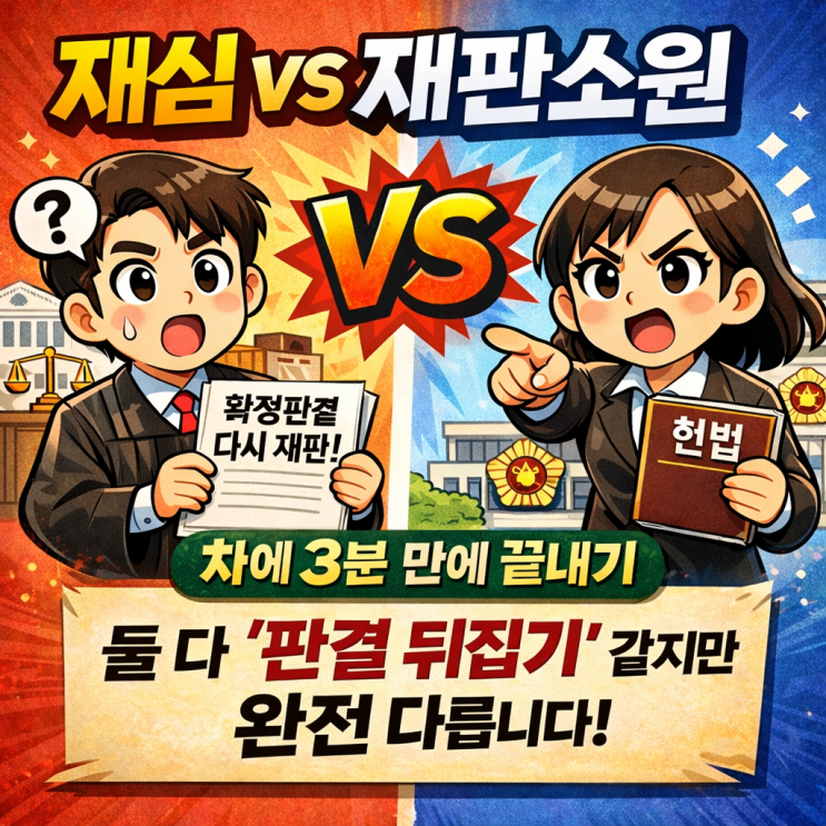  재심 vs 재판소원법 차이, 알기 쉽게 총정리