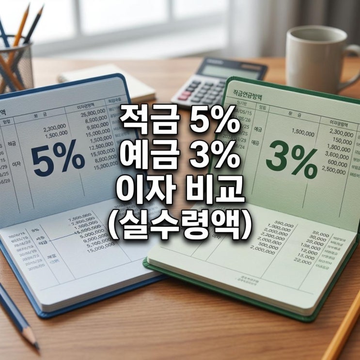  적금 5% 예금 3% 이자 비교 (실수령액) 계산법 단리 복리 차이 파킹통장 선납이연 뜻 완벽 정리