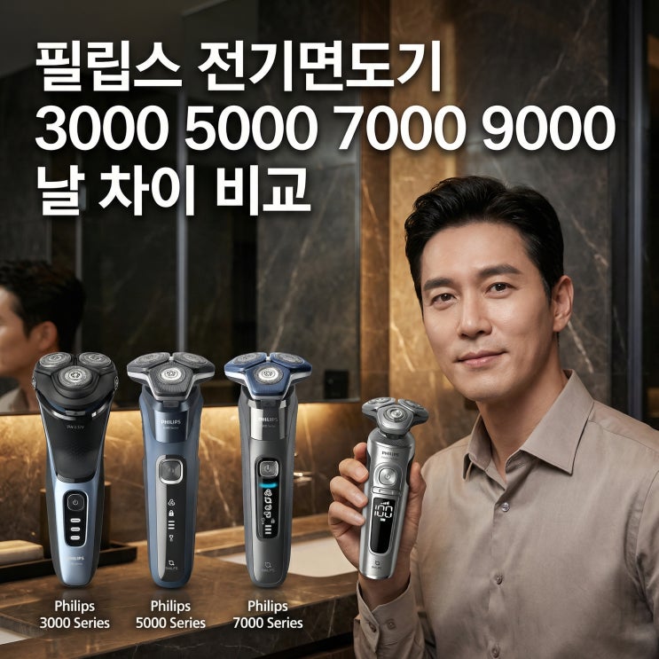  필립스 전기면도기 3000 5000 7000 9000 날 차이 비교