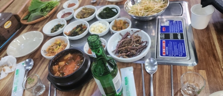  금천구 독산로 맛집 백대포 포차 술밥 고기집 숯불 갈비살