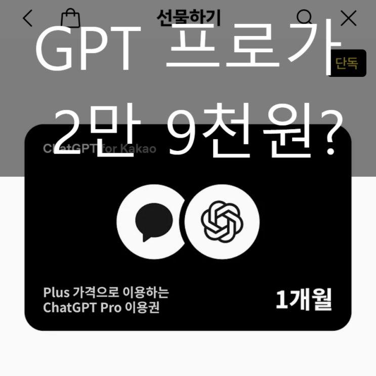  ChatGPT Pro(챗지피티 프로) 29,000원 실화? 카카오 선물하기가 보여준 ‘AI 구독 유통’의 시작