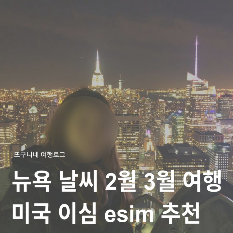  뉴욕 날씨 2월 3월 미국 여행 뉴욕 이심 esim 추천