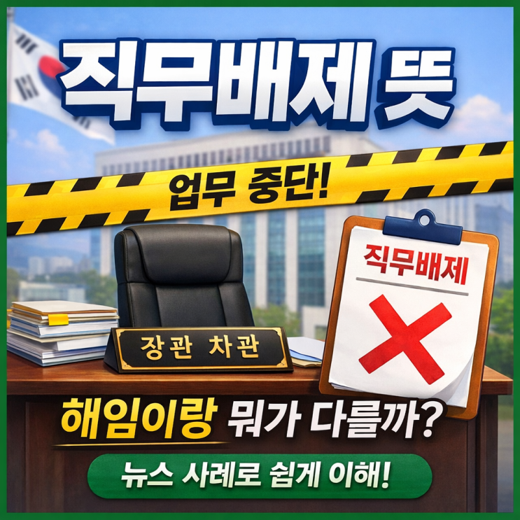  직무배제 뜻은? (공무원·회사 기준 + 장관/차관 사례)