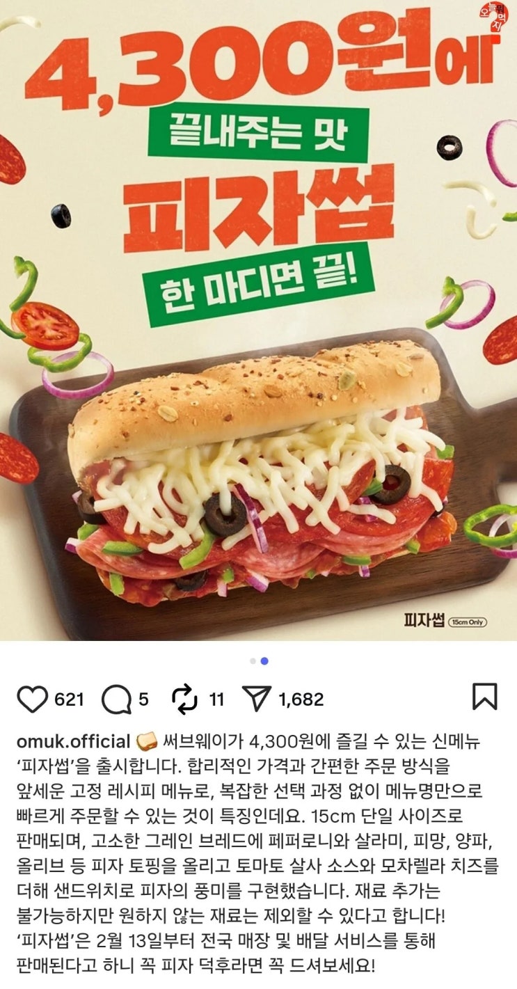  써브웨이 신메뉴 피자썹.jpg