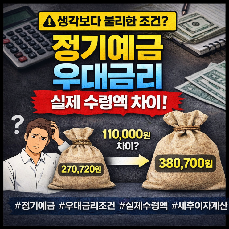  2026 정기예금 우대금리 조건 | 실수령 구조 비교